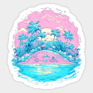 Vibrant Coastal Paradise Sticker